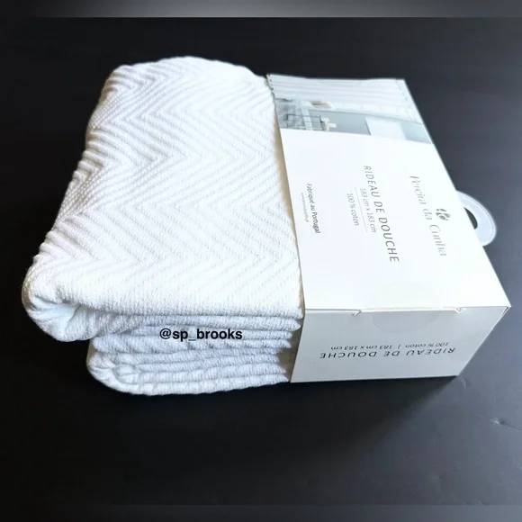 🎁Pereira da Cunha Shower Curtain - Herringbone Pattern - 100% Cotton - 72” x 72”